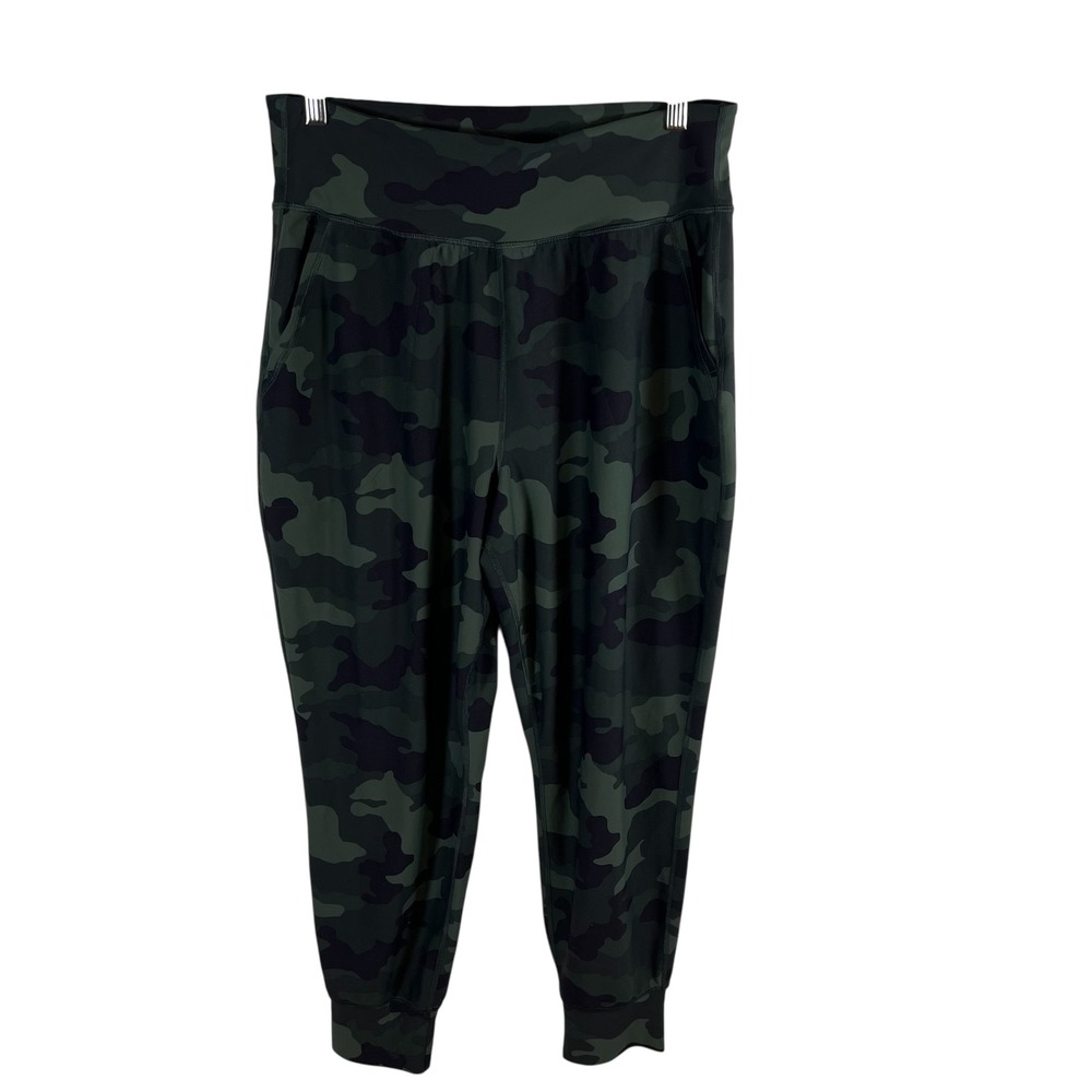Old Navy Active Powersoft Go-Dry High-Rise Jogger Green Camo Womens Large‎ L